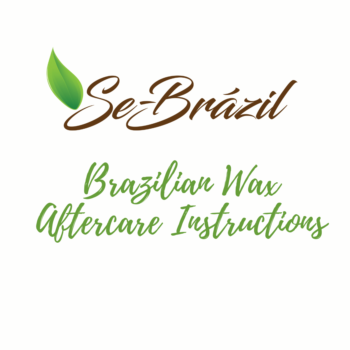 Se-Brazil Brazilian Wax Aftercare Instruction Cards